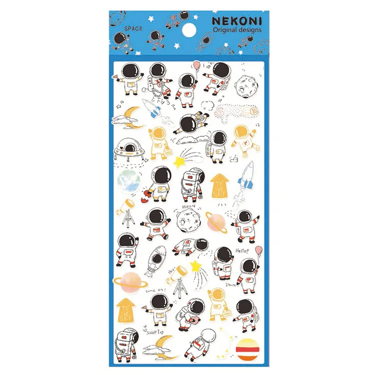 Kawaii Gourmet Panda астронавт кошка печать пуля журнал канцелярские наклейки Скрапбукинг DIY дневник альбом палка этикетка - Цвет: 02