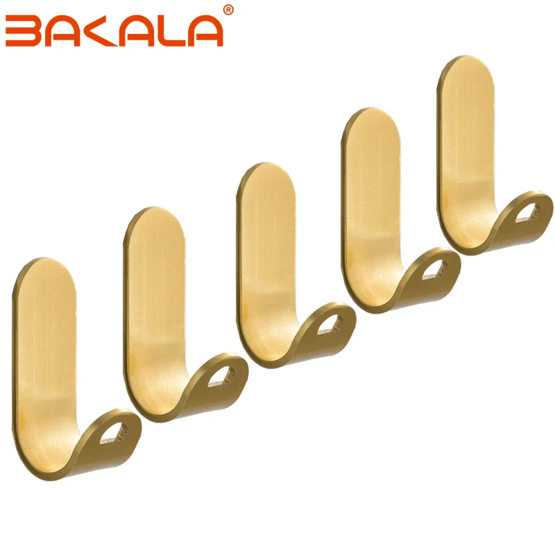 Gold Self-adhesive clothes bag hanger hook kitchen storage towel hook for bathroom modern wall hanger hook bath accessories