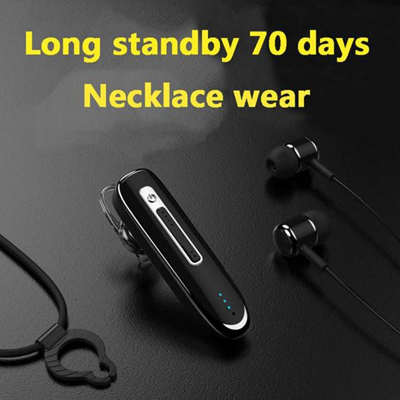 Necklace Bluetooth Earphone Wireless Headset Handsfree Earhook Sports Headphone with Microphone Stereo Neckband Earclips