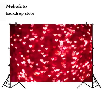 

Mehofoto 7x5ft Valentines Day Photography Backdrop Valentines Backdrop Red Love Shining Sparkle Background for Photo Shoot 356