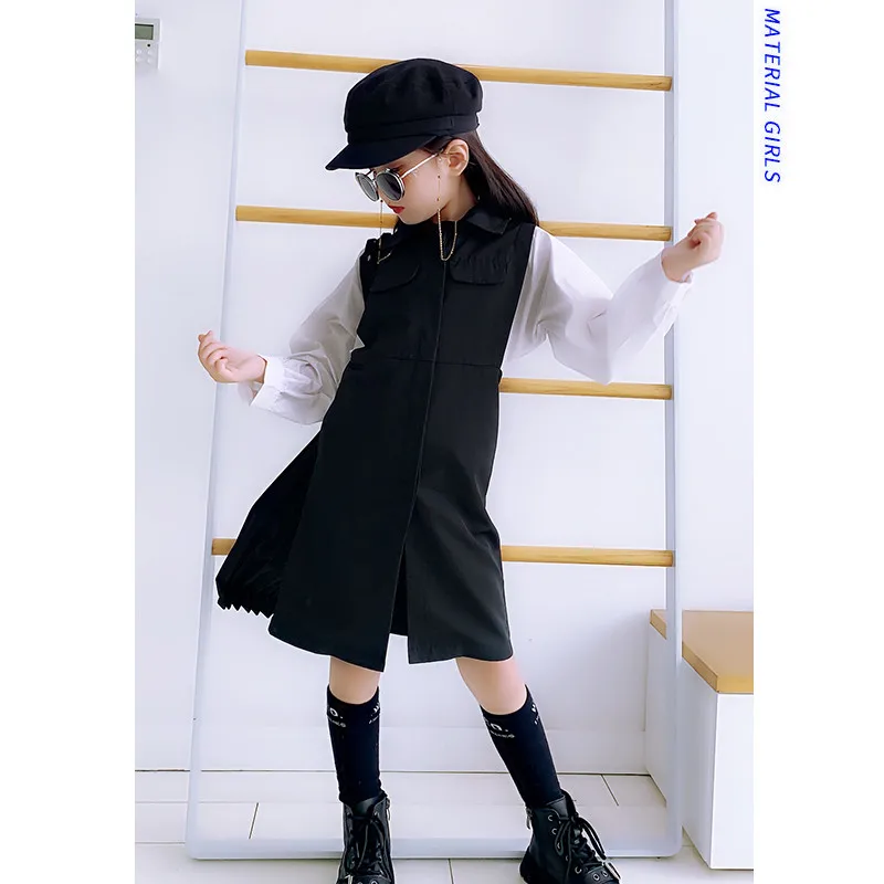 

Girls dress 2019 autumn new children loose wild fashion shirt dress jacket dress tide kids dresses for girls