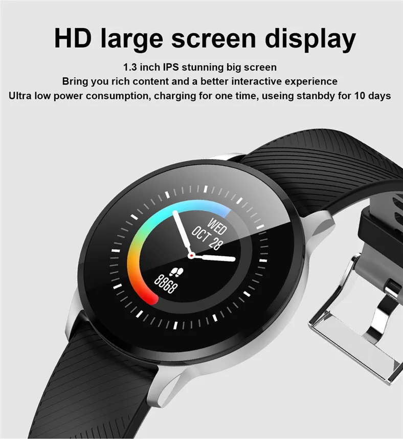 Y16 Uwatch2 Smart Watch For Andriod IOS 1.33' Full Touch Screen IP67 Waterproof Fitness Tracker Bracelet Women Full Metal Unibod