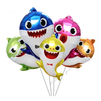 

Baby Cartoon Sharks A family balloon Birthday Party Decorations Kids Balloons Globos