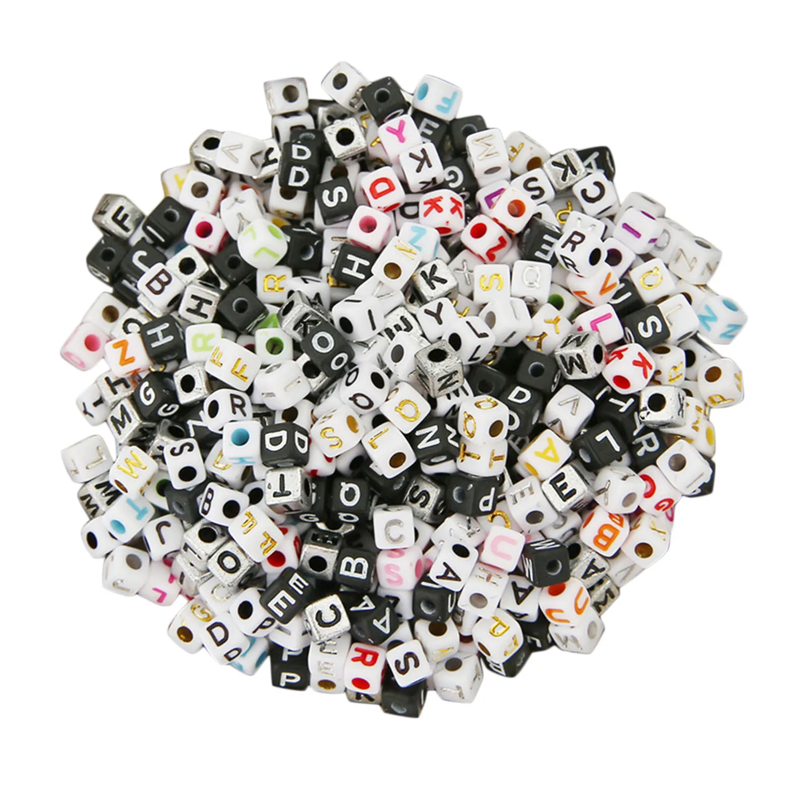 Набор из 1200 акриловых разнообразных букв алфавита диаметром 5 мм набор бусин