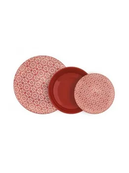

Service plates red color pattern Mandala 18 PCs Villa Altachiara