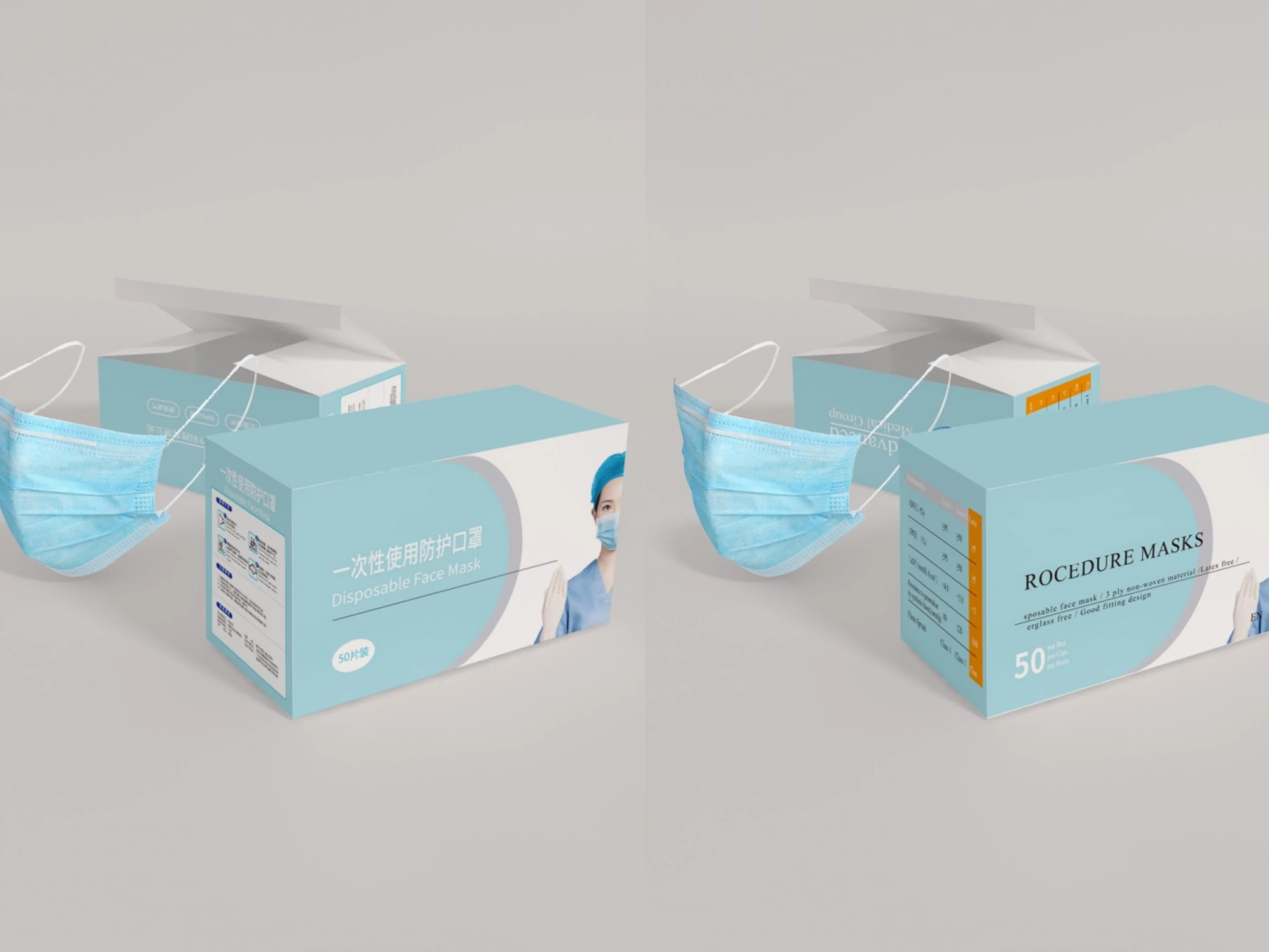 

Disposable Medical Mask Surgical Mask 3-layer Mask Non woven Elastic Earloop Mouth Face Masks for Antivirus Anti-Dust Mask