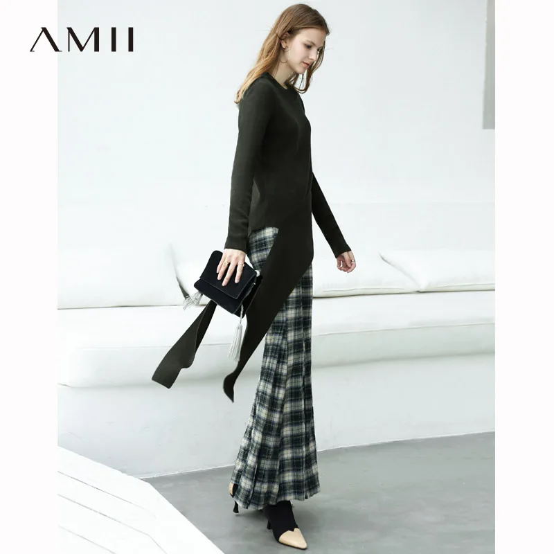 Amii Autumn Women Straps Sweater Female Elegant