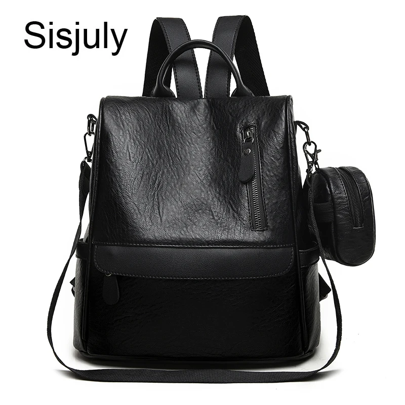 black leather designer backpack