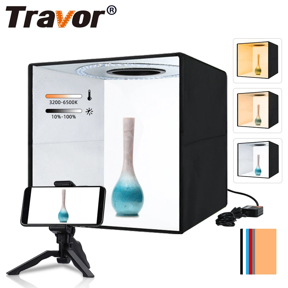 TRAVOR Photo box Foldable Softbox LED Light Box 30*30 cm Dimmable
