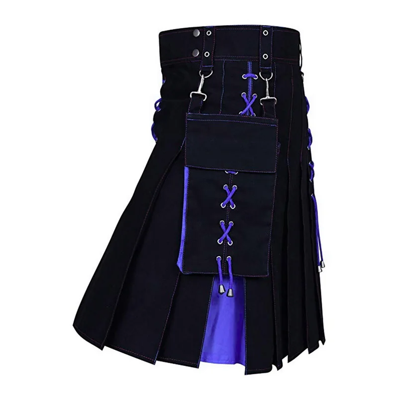 Black Friday DIHOPE 2019 New Utility Kilt Hybrid Modern Cotton Jeans Kilt For Men's Scottish Traditional Retro Vintage Pattern Skirt