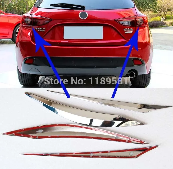 Для хэтчбека Mazda 3 M3 Axela (5DR) 2014 2015 2016 хромированный задний фонарь из АБС-пластика
