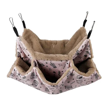 

Ferret Nation Cage Warm Hanging Nest Hamster Hammock Small Pet Bed Winter Pig 34*40cm Size Comfortable Double-layer Hammock