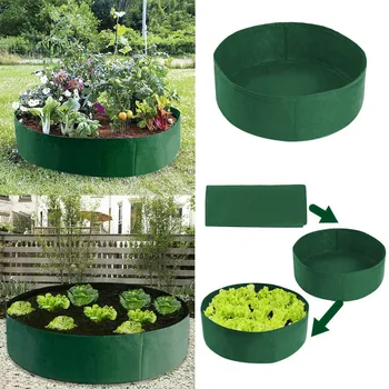 

Round Raised Plant Bed Garden Flower Planter Elevated Breathable Felt Fabric Vegetable Box Nursery Production Planting Grow Bag