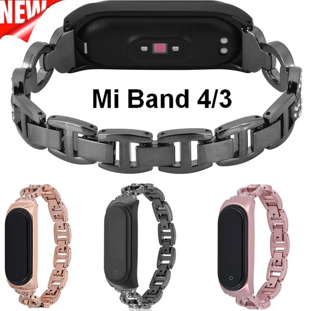Топ из нержавеющей стали умный Браслет mi Band 4/3 ремешок замена ремешок для Xiaomi mi ремешок 4 ремешок для Xiaomi mi Band 3 часы
