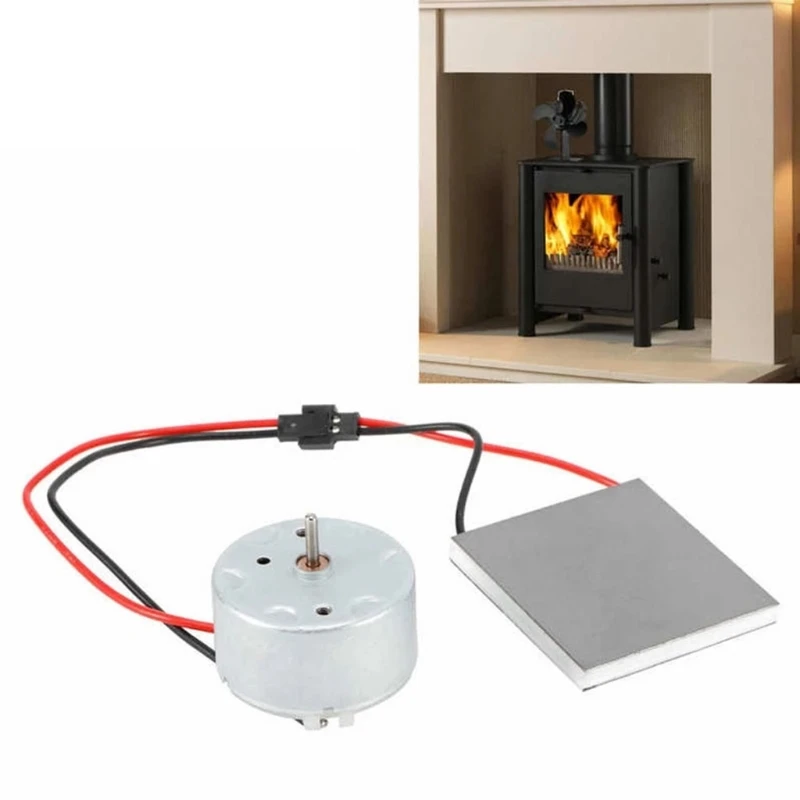 Electric Motor with Heating Generator Sheet for Fireplace Fire Heat Powered Fan Stove Burner Heating Replace Parts