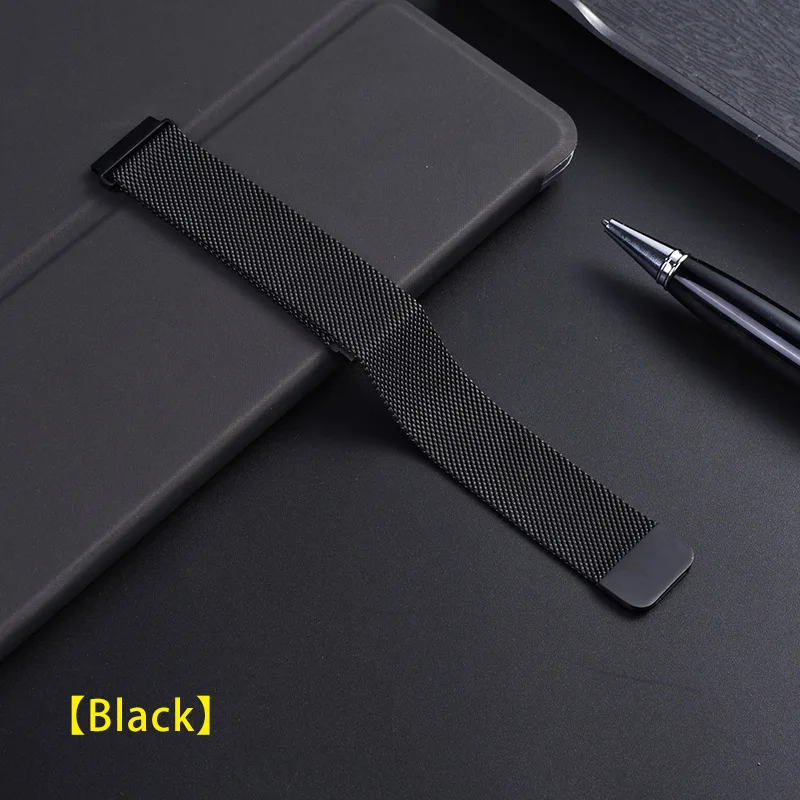 UEBN 20 мм 22 мм металлическая Миланская петля для Xiaomi Huami Amazfit bip/GTS/GTR 42 мм 47 мм ремешок на запястье браслет умные Ремешки для наручных часов - Цвет ремешка: Black