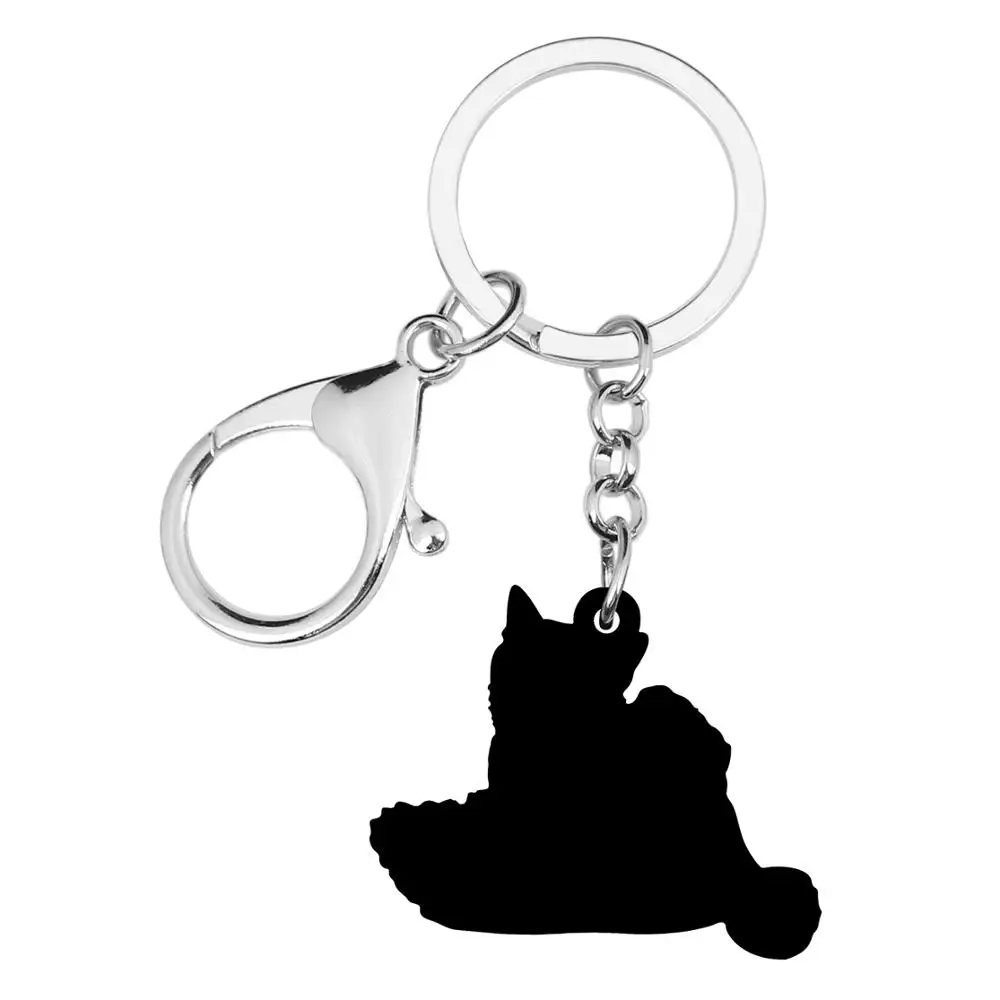 Bonsny акриловые рождественские шляпы Сиамский кот Котенок Брелок для ключей кольцо сумка автомобильный кошелек украшения брелок для женщин талисман для девушки подарок