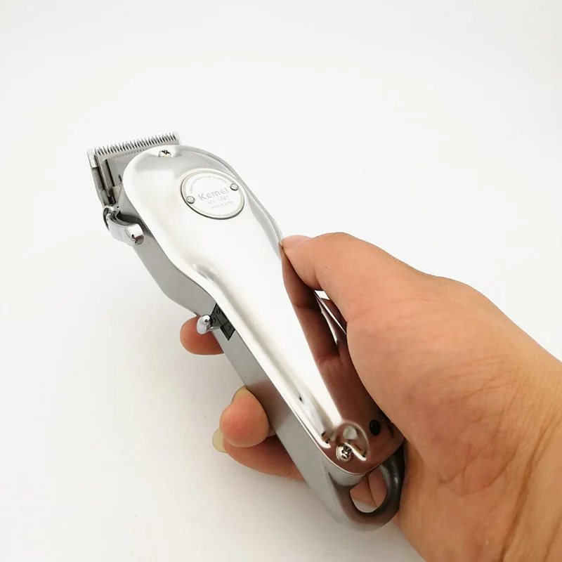 Kemei 1987 100-240V Professional Electric Full Metal Hair Clipper Cordless Hair Clipper Men Silver Gold Hair Clipper
