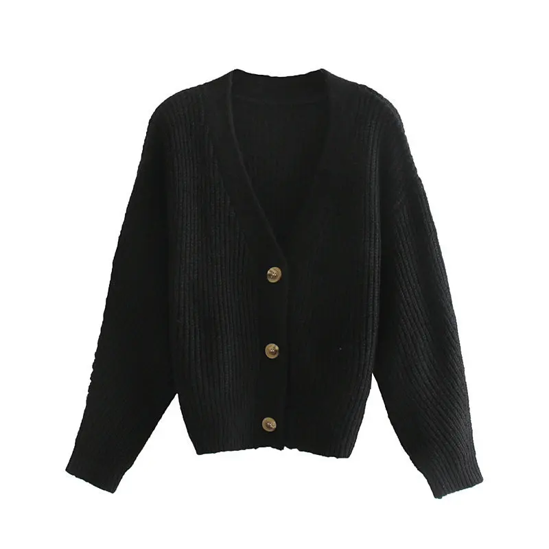 New Elegant Fashion Warm Autumn Winter Women Cardigan Bat Sleeve Sweater Short Korean V Neck Knit Cashmere Loose Tops Button