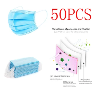 

50 PCS per pack （Heal The World）3 Layers Disposable Protective Mask,Face Mask, Anti-dust Mask ship by DHL,Fedex,TNT or UPS