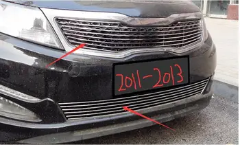 

Car styling fit for kia Optima K5 2011-2015 Quality Stainless steel Car front bumper Mesh Grille Around Trim Racing Grills TOP