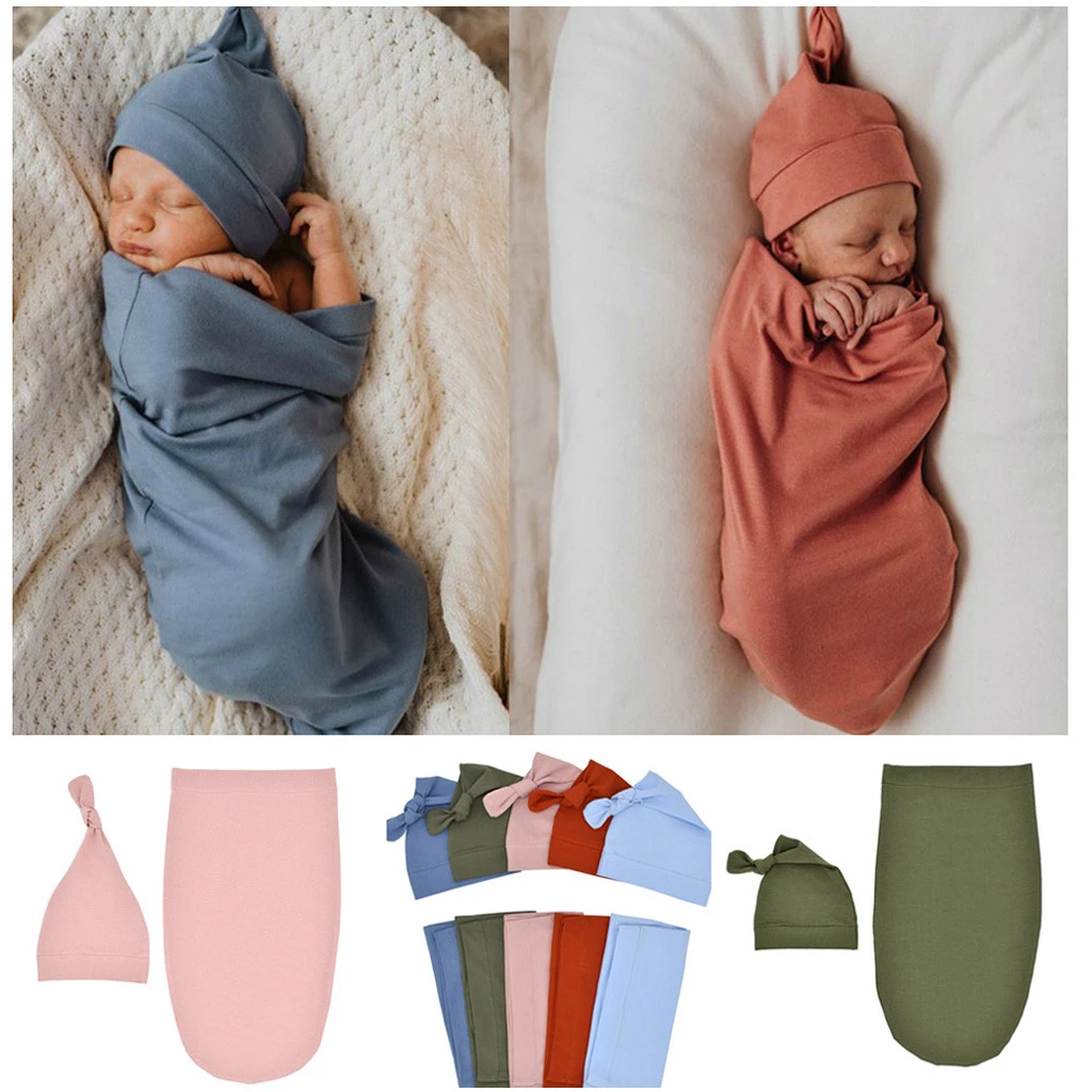 Muslin Newborn Baby Swaddle Blanket Receiving Blanket Swaddle Wrap Hat Outfits Multifunctional Cotton Solid Color Hug Swaddle Receiving Blankets Aliexpress