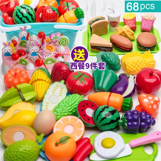 Hot Pretend Play Set Plastic Food Toy DIY Cake Toy Cutting Fruit Vegetable Food Pretend Play Toys For Children Educational Gift 5