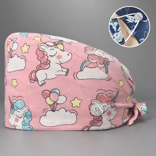 Fashion cotton Cute bird Cartoon print hats adjustable Scrub hat beauty salon nursing cap laboratory pet shop fashion scrub caps 12227