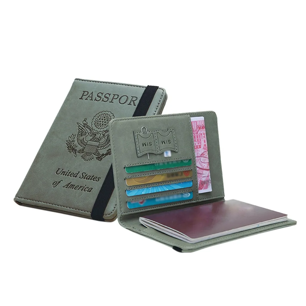 

Neutral Multi-purpose Travel Passport Wallet Tri-fold Document Organizer Holder Men Wallets Women Wallets Girls Wallet Cartera