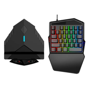 

Game Controller+ Gaming Keyboard Set for PUBG BT 5.0 Game Converter with TypeC/3.5mm Earphone Hole for IOS Android Game