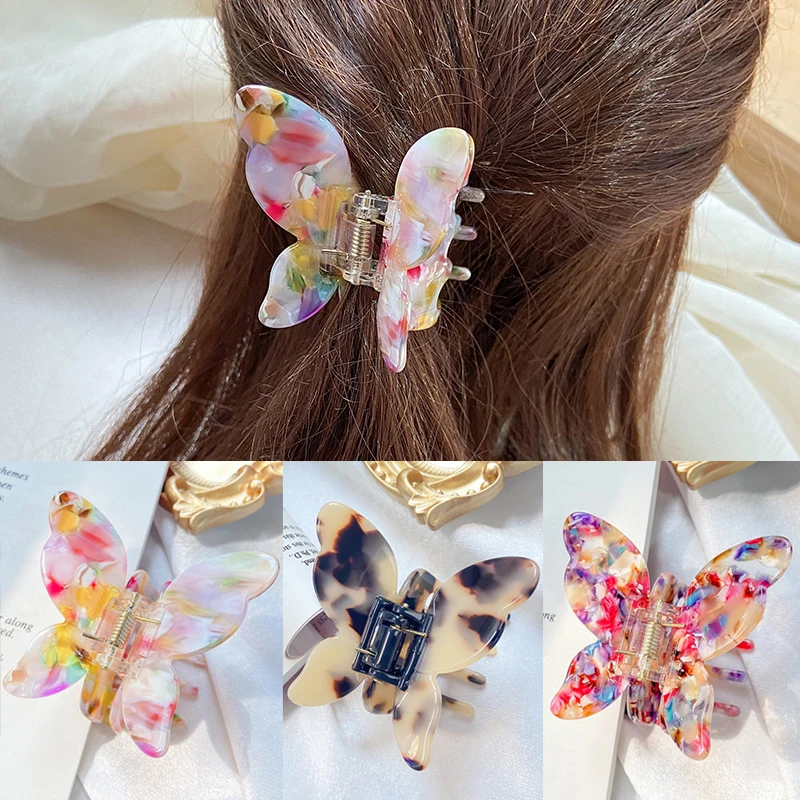

Hair Claw Acetate Korean Style Hair Accessories Butterfly Hair Clips 2021 Clamp Hairpins Good Quality For Girls