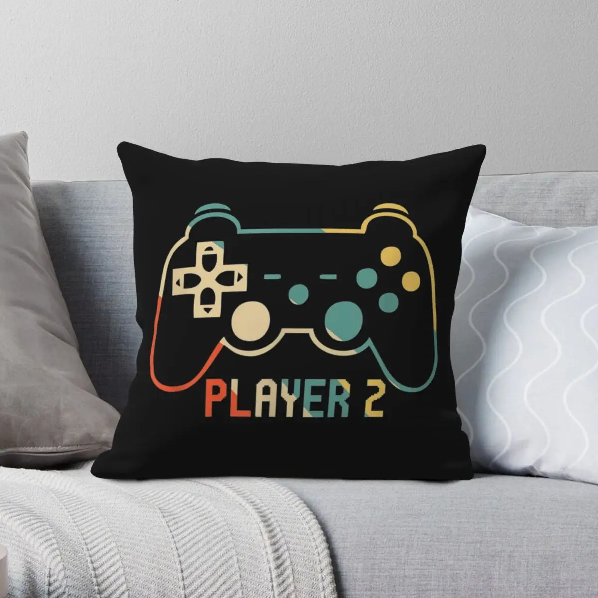 

Matching Gamer Player Pillowcase Polyester Linen Velvet Creative Zip Decor Pillow Case Home Cushion Cover Wholesale