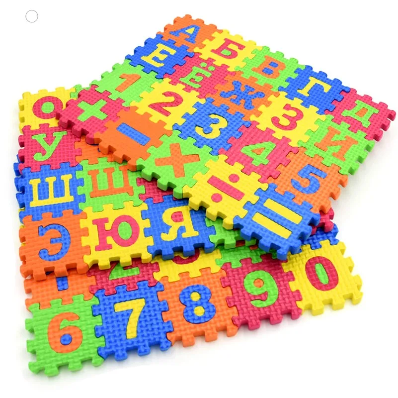 

60PCS Baby Russian Alphabet Number Puzzle Mat Children Foam Carpet Floor Play Mats Toys Baby EVA Play Mats Crawling Mats