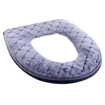 

Winter Bathroom Soft Thickened Toilet Pad Warm Zipper Seasons Universal Horse Toilet Cover Warmer Universal Pad Cover Four L0K2