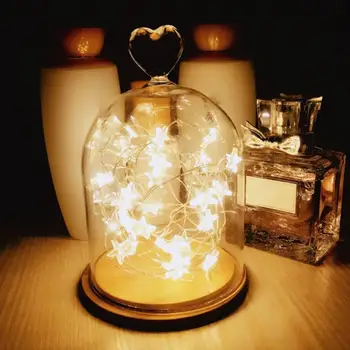 

LED 20 Star Fairy Lights Battery Operated On 2M Long Silver Color Copper Wire String Lights For Outdoor Indoor Xmas Party Decor