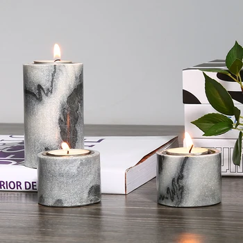 

Marble Candlestick Modern Simple Coffee Table Decor Centerpiece Elegant Nordic Candle Holder Tempat Lilin Home Decoration AC50CH