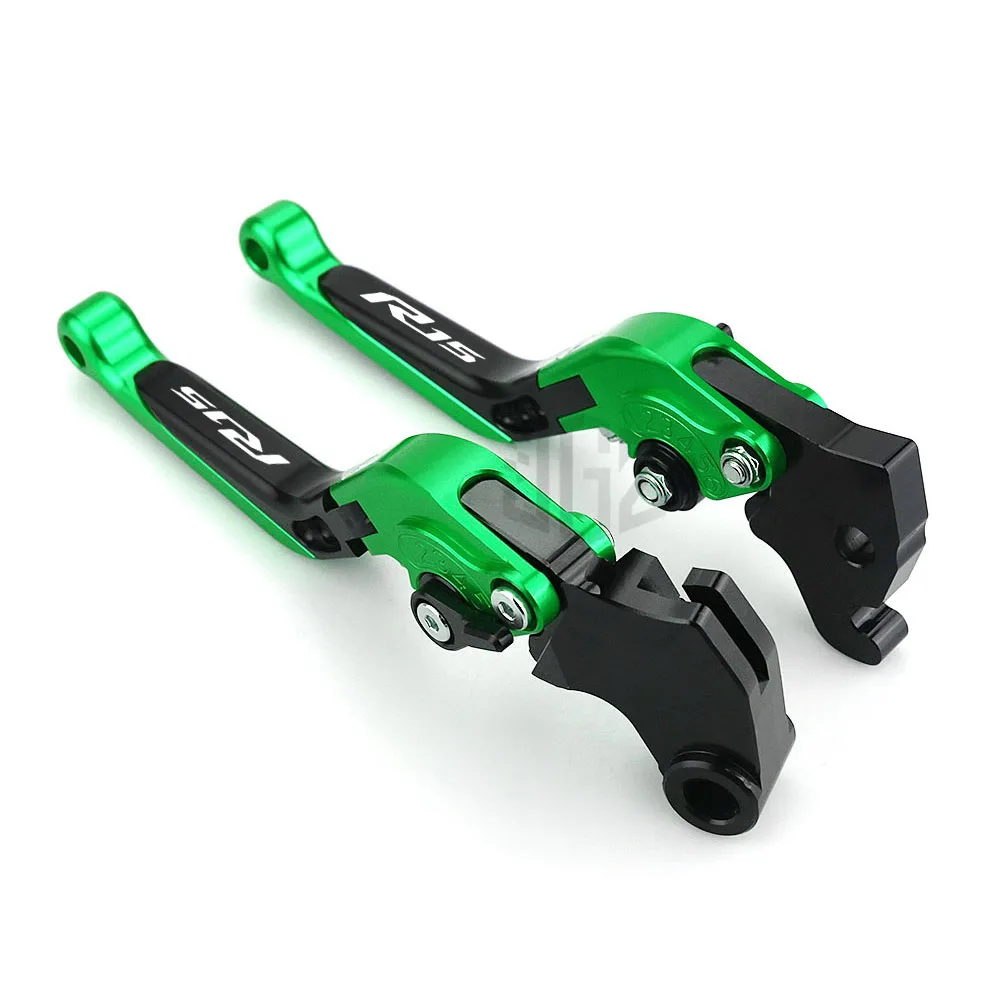 2pcs Motorcycle Brake Handle Lever CNC Aluminum Clutch Brake Levers Modified for YAMAHA YZF R15 V3 2013 - Цвет: Green