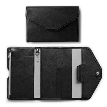 

Card Bag Soft Tri-fold Document Organizer Multi-functional Clasp Passport Casual PU Storage Solid Portable Large Capacity Travel