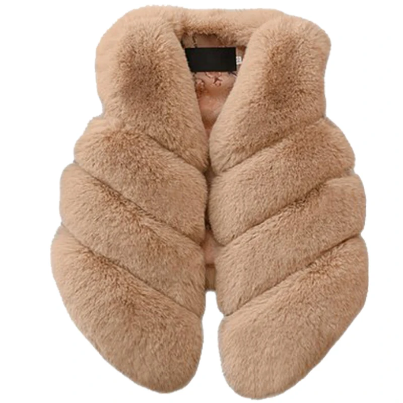 Roupas de Pele Crianças sem Mangas Anos de Idade Novo Bebê Menina Inverno Artificial Colete Cabolsas Quente Jaqueta Princesa Outerwear 2-10 14 artificial colete casacos colete quente crianças sem