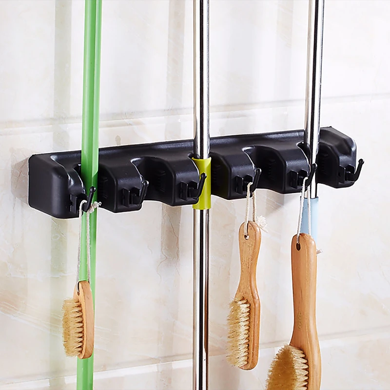 Настенный пластиковый держатель для швабры настенный органайзер вешалка щеток и