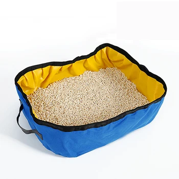 

Portable Outdoor Cat Litter Box Toilet Foldable Waterproof Oxford Cloth PVC Pet Litter Tray for Cat Home Travel Camping