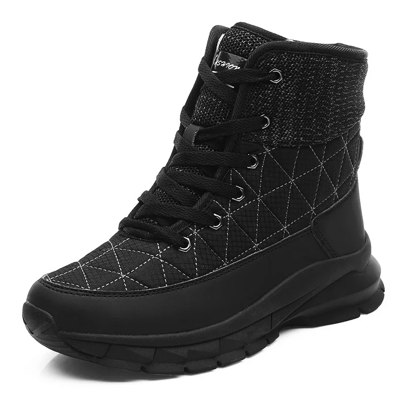 Women Plush Ankle Boots Warm Snow Boots Shoes Ladies Winter Sneakers Boots Comfortable Shoes Women Wedges Black Boots