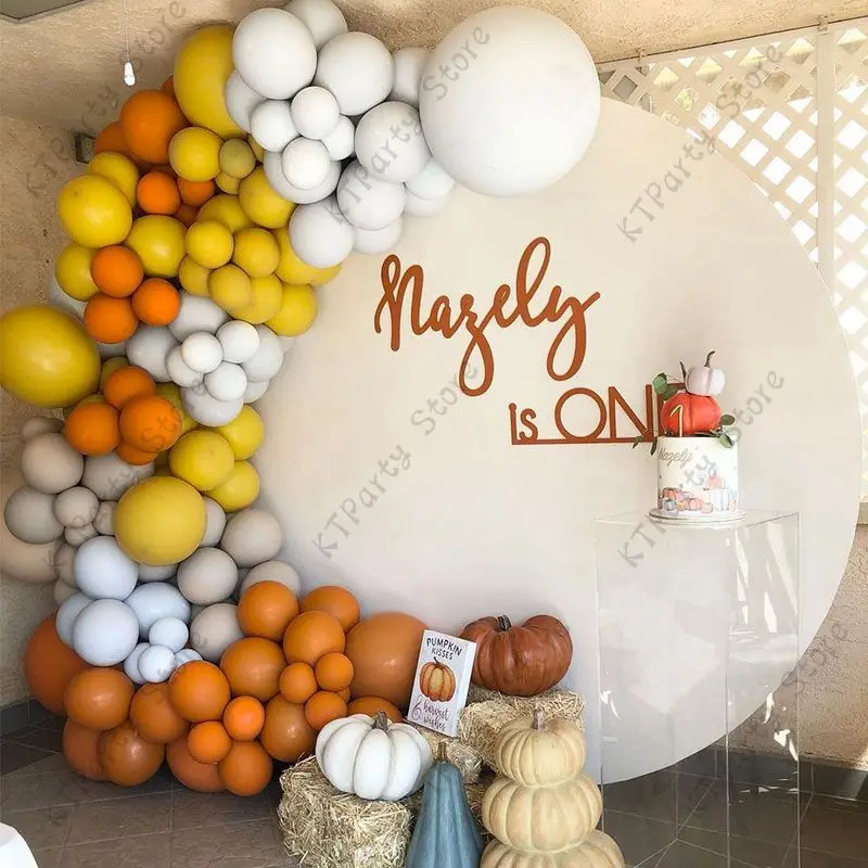 

157pcs Doubled Orange Balloon Garland Arch Halloween Decoration Double Ginger Ballon Wedding Baby Shower Anniversary Party Decor