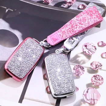 

Diamond Car Key Case For Volkswagen VW Passat Golf Jetta Bora Polo Sagitar Tiguan Auto Key Bag Cover Protector with Crystal Keyc