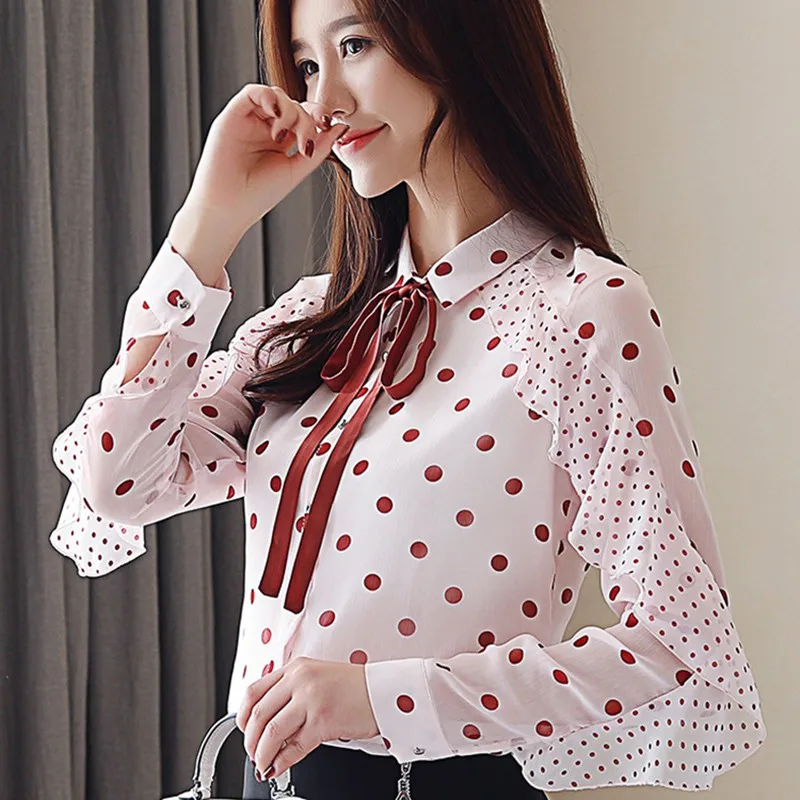 Autumn Korean Style Fashion Bow Design Chiffon