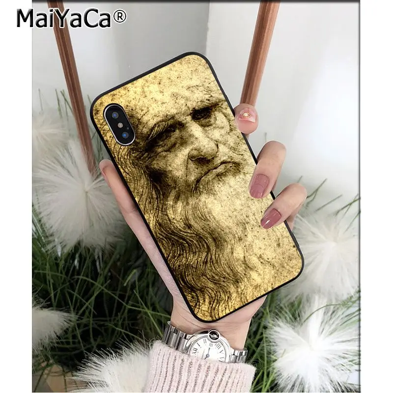 Мягкий чехол для телефона MaiYaCa Leonardo Da Vinci Mona Lisa из ТПУ для Apple iPhone 8 7 6 6S Plus X XS MAX 5 5S SE XR