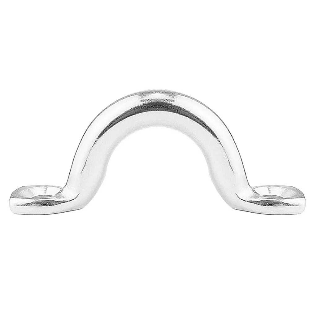 6x 4mm Trailer Solid Brushed Rope Tie Horse Cargo RV Boat D-Ring Loop, 316 Stainless Steel