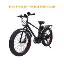 Bicicleta eléctrica para hombre, bici con batería de litio de 750w y 26 pulgadas, 48v, 15ah, 20ah, neumático ancho