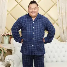 Мужской осенне-зимний хлопок 5XL XL пижамный комплект большие мягкие пижамы