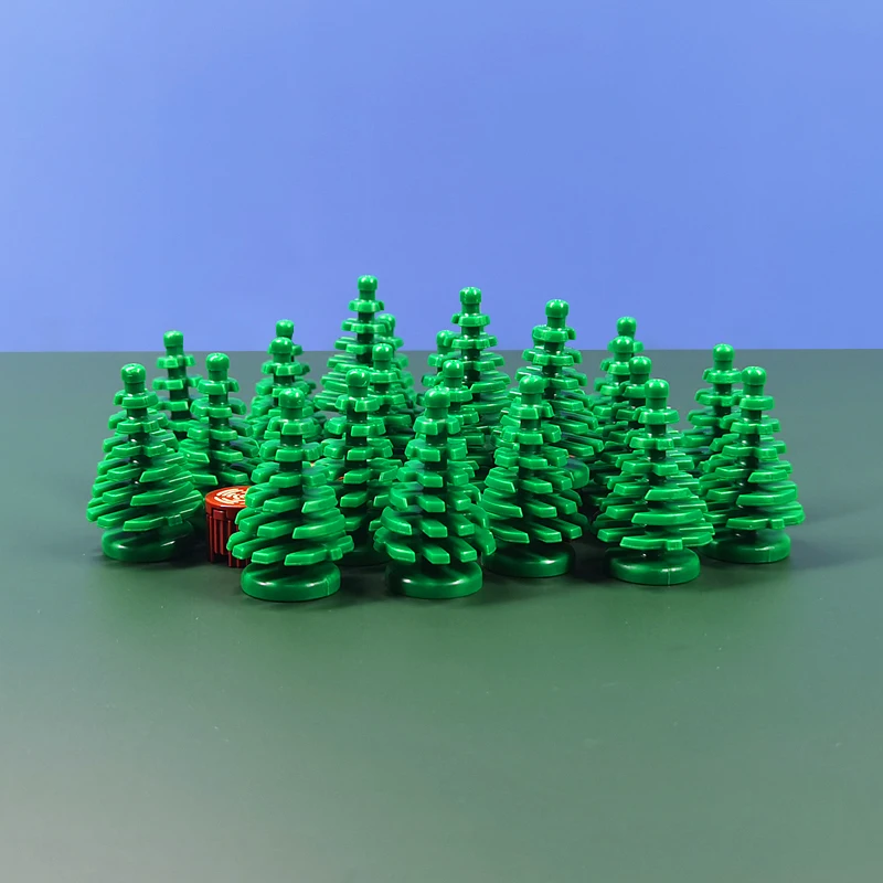 

DIY Bricks 2435 Plant Tree Pine Small 2 x 2 x 4 MOC Enlighten Block Bricks Compatible with Assembles Particles